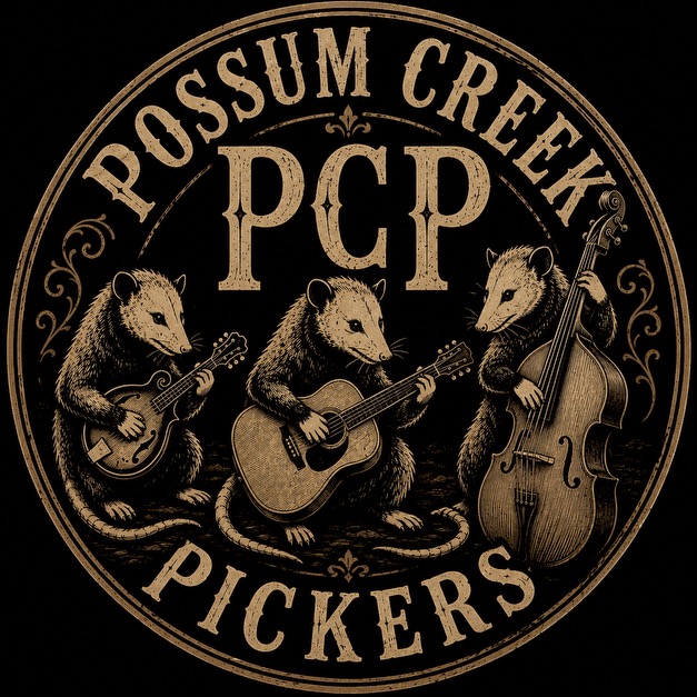 Possum Creek Pickers Official Logo (Black Background)